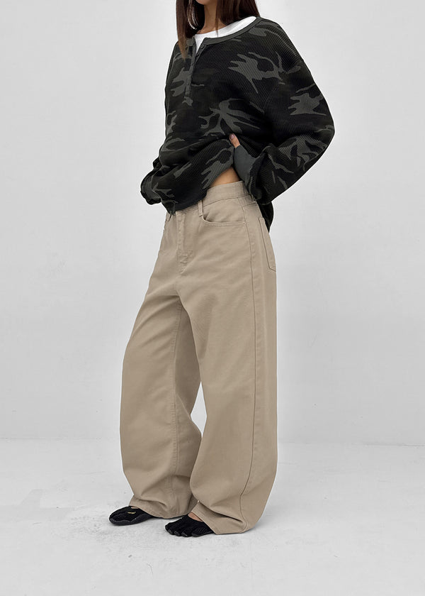 Chasy Semi-Balloon Wide Cotton Pants