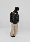 [MADE] Paette Camo Waffle Henley Neck Long Sleeve Tee