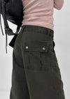 Mulberry Cut-out Washed Wide Pants