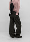Mulberry Cut-out Washed Wide Pants