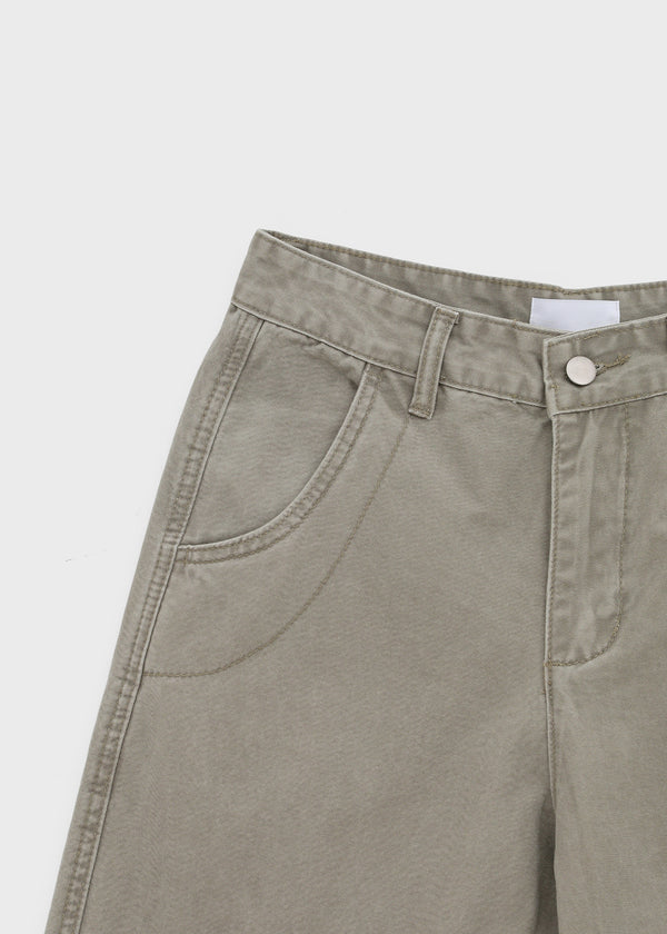 Mulberry Cut-out Washed Wide Pants