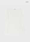 [MADE] Netia Boat Neck Ribbed Long Sleeve Tee