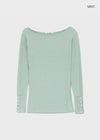 [MADE] Netia Boat Neck Ribbed Long Sleeve Tee