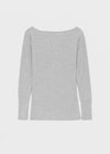 [MADE] Netia Boat Neck Ribbed Long Sleeve Tee