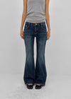 Kitsch low-waist back-pocket bootcut denim pants