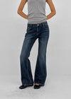 Kitsch low-waist back-pocket bootcut denim pants