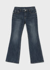 Kitsch low-waist back-pocket bootcut denim pants