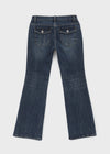 Kitsch low-waist back-pocket bootcut denim pants
