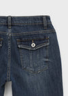 Kitsch low-waist back-pocket bootcut denim pants
