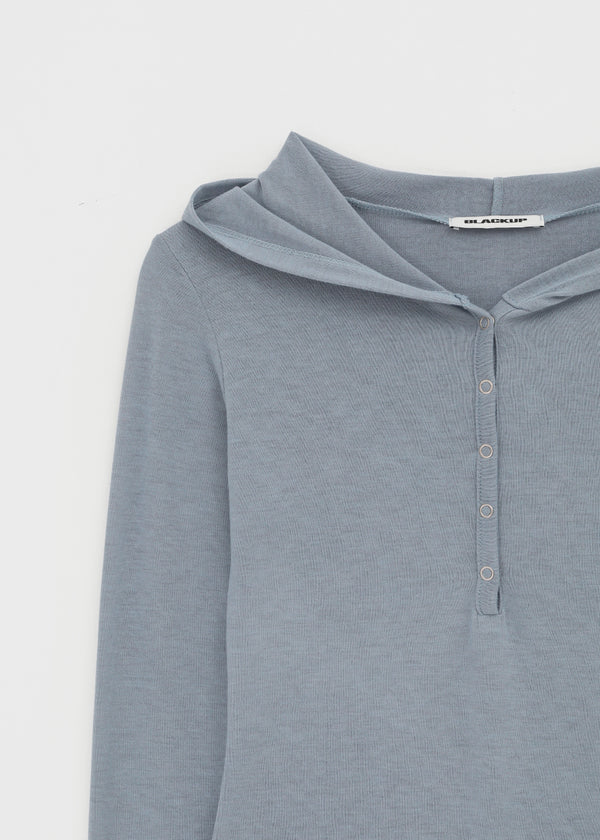 [MADE] Aki Hoodie Snap Long Sleeve T-Shirt