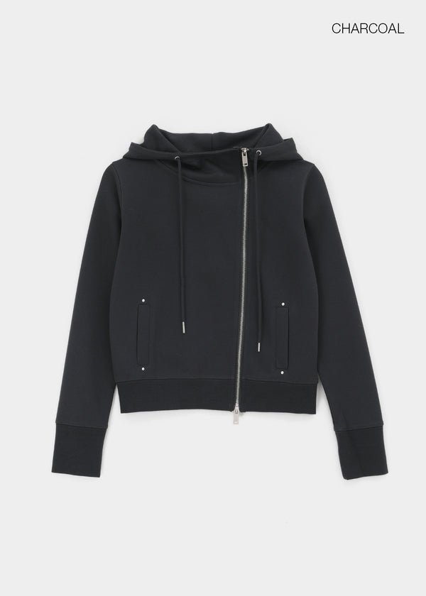 [MADE] Saniang Asymmetrical Rivet Zip-up Hoodie
