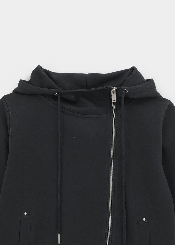 [MADE] Saniang Asymmetrical Rivet Zip-up Hoodie