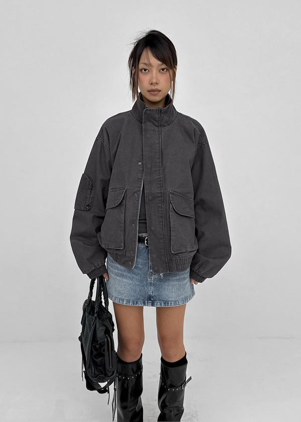 (UNISEX) Mellow Washed Two-Way High-Neck Jumper