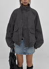 (UNISEX) Mellow Washed Two-Way High-Neck Jumper