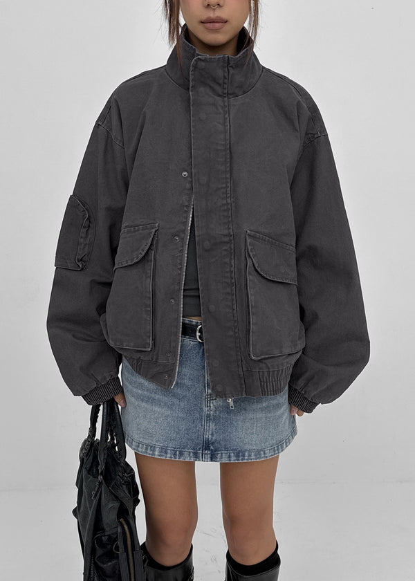 (UNISEX) Mellow Washed Two-Way High-Neck Jumper