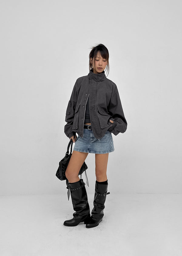 (UNISEX) Mellow Washed Two-Way High-Neck Jumper