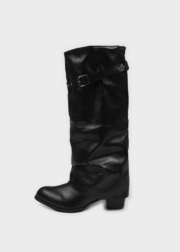 Avie folding buckle long boots