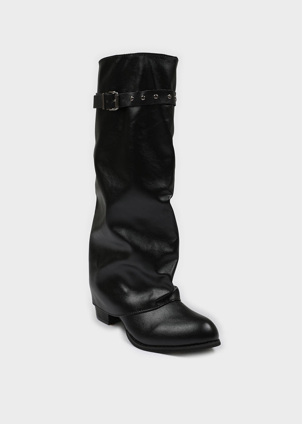 Avie folding buckle long boots