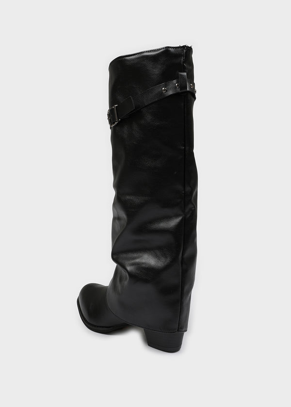 Avie folding buckle long boots