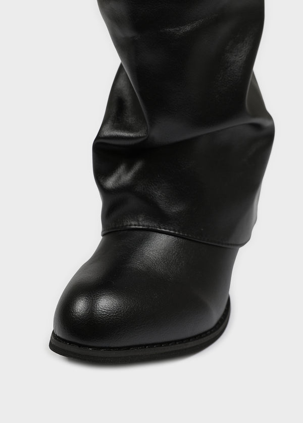 Avie folding buckle long boots