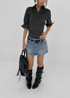 [MADE] Bylon Low-Waist Denim Mini Skirt Pants