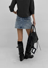 [MADE] Bylon Low-Waist Denim Mini Skirt Pants
