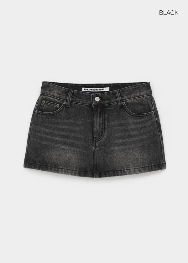[MADE] Bylon Low-Waist Denim Mini Skirt Pants