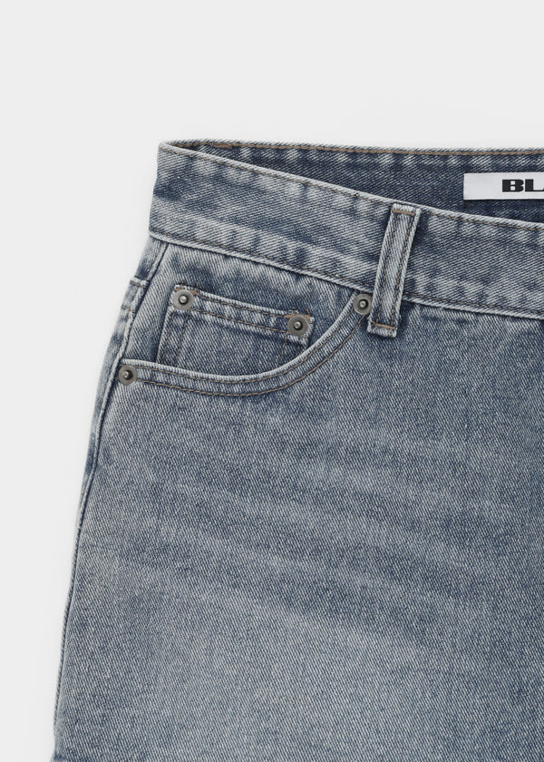 [MADE] Bylon Low-Waist Denim Mini Skirt Pants