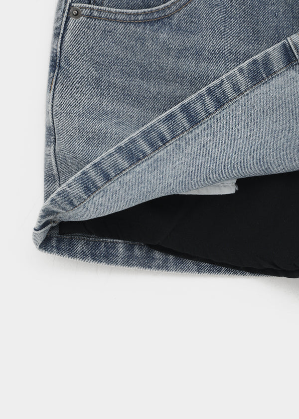 [MADE] Bylon Low-Waist Denim Mini Skirt Pants