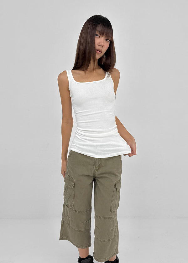 Colme Square Neck Slim Long Sleeveless