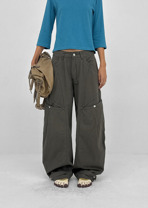 Bantis buckle wide cotton pants
