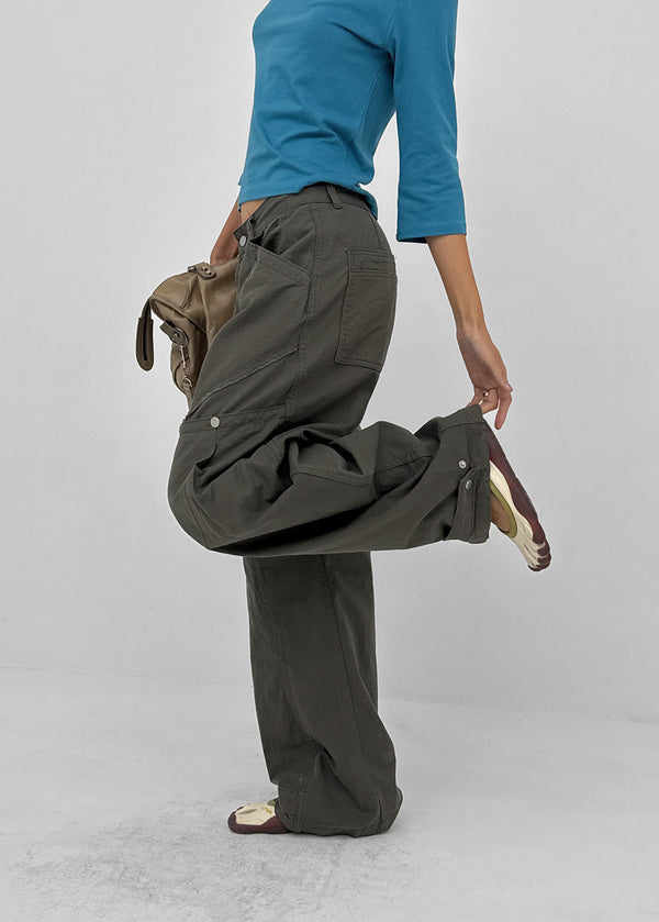 Bantis buckle wide cotton pants