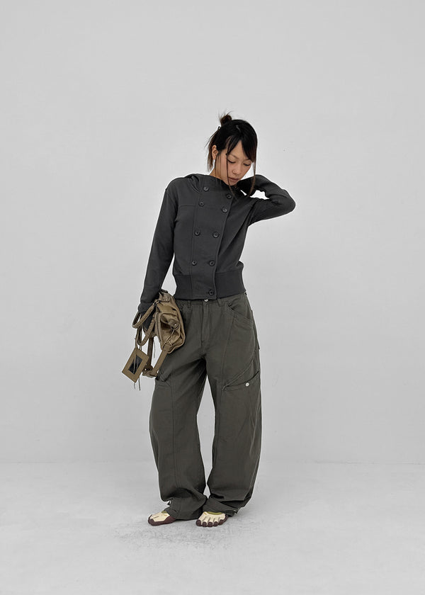 Bantis buckle wide cotton pants