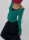 Roa Button Slim Zip-up Hoodie
