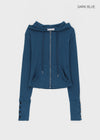 Roa Button Slim Zip-up Hoodie