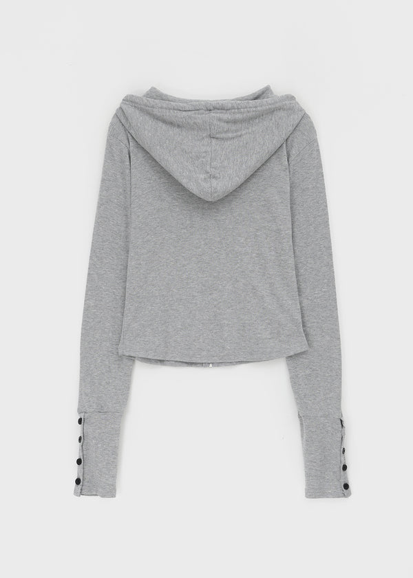 Roa Button Slim Zip-up Hoodie