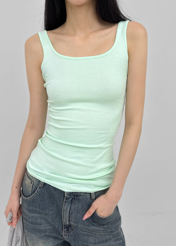 Colme Square Neck Slim Long Sleeveless