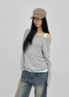 [MADE] HUR Off-shoulder Raglan Long Sleeve Tee