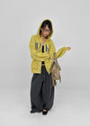 Hey Embroidered Oversized Two-Way Zip-Up Hoodie