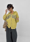 Hey Embroidered Oversized Two-Way Zip-Up Hoodie