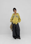 Hey Embroidered Oversized Two-Way Zip-Up Hoodie