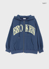 Hey Embroidered Oversized Two-Way Zip-Up Hoodie