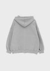 Hey Embroidered Oversized Two-Way Zip-Up Hoodie