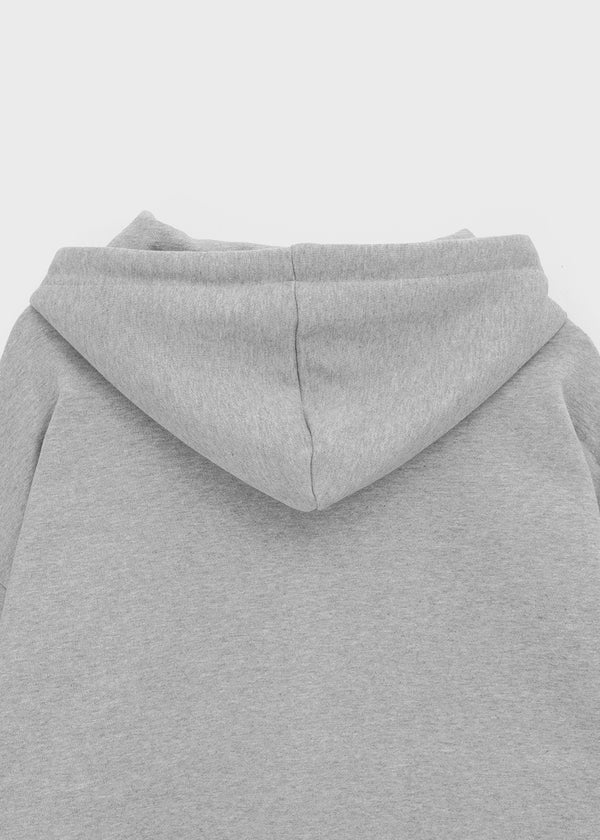 Hey Embroidered Oversized Two-Way Zip-Up Hoodie