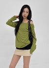 [MADE] HUR Off-shoulder Raglan Long Sleeve Tee