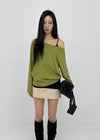 [MADE] HUR Off-shoulder Raglan Long Sleeve Tee