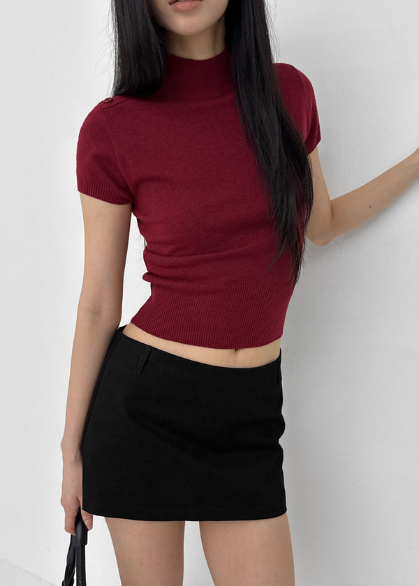 [MADE] Chav Button Short Sleeve Knit