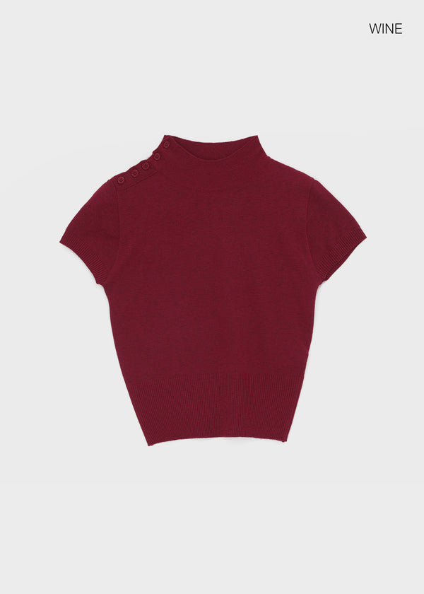 [MADE] Chav Button Short Sleeve Knit