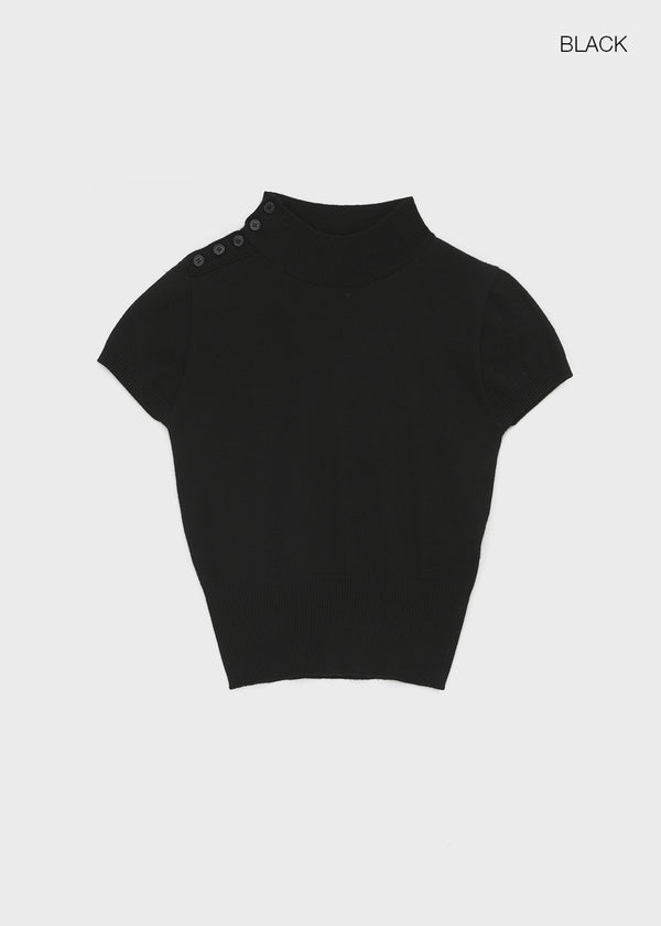 [MADE] Chav Button Short Sleeve Knit