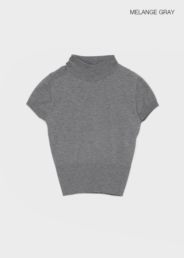 [MADE] Chav Button Short Sleeve Knit